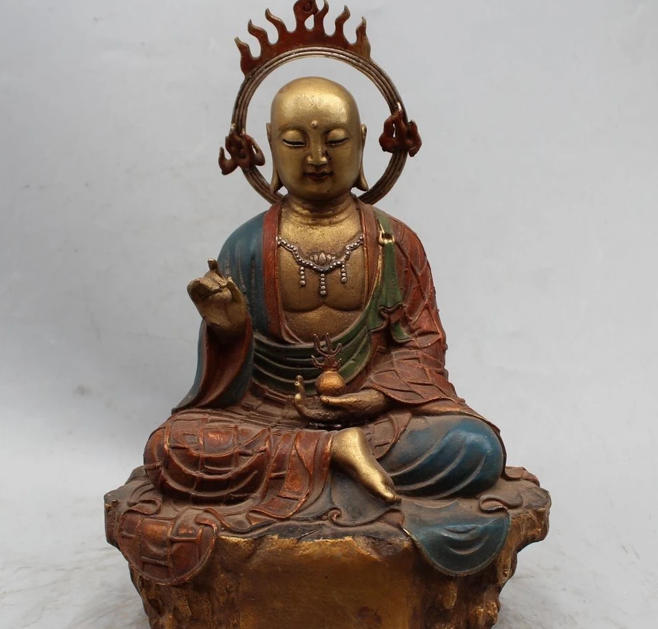 12" Chinese Buddhism Bronze Tangseng Ksitigarbha Bodhisattva Monk Buddha Statue
12" Chinese Buddhism Bronze Tangseng Ksitigarbha Bodhisattva Monk Buddha Statue
