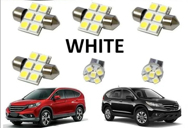 6PCS Xenon White LED interior package kit For CRV 2007-2013 Map Dome Trunk Cargo Door Exterior License Plate Tag Lights | Автомобили и