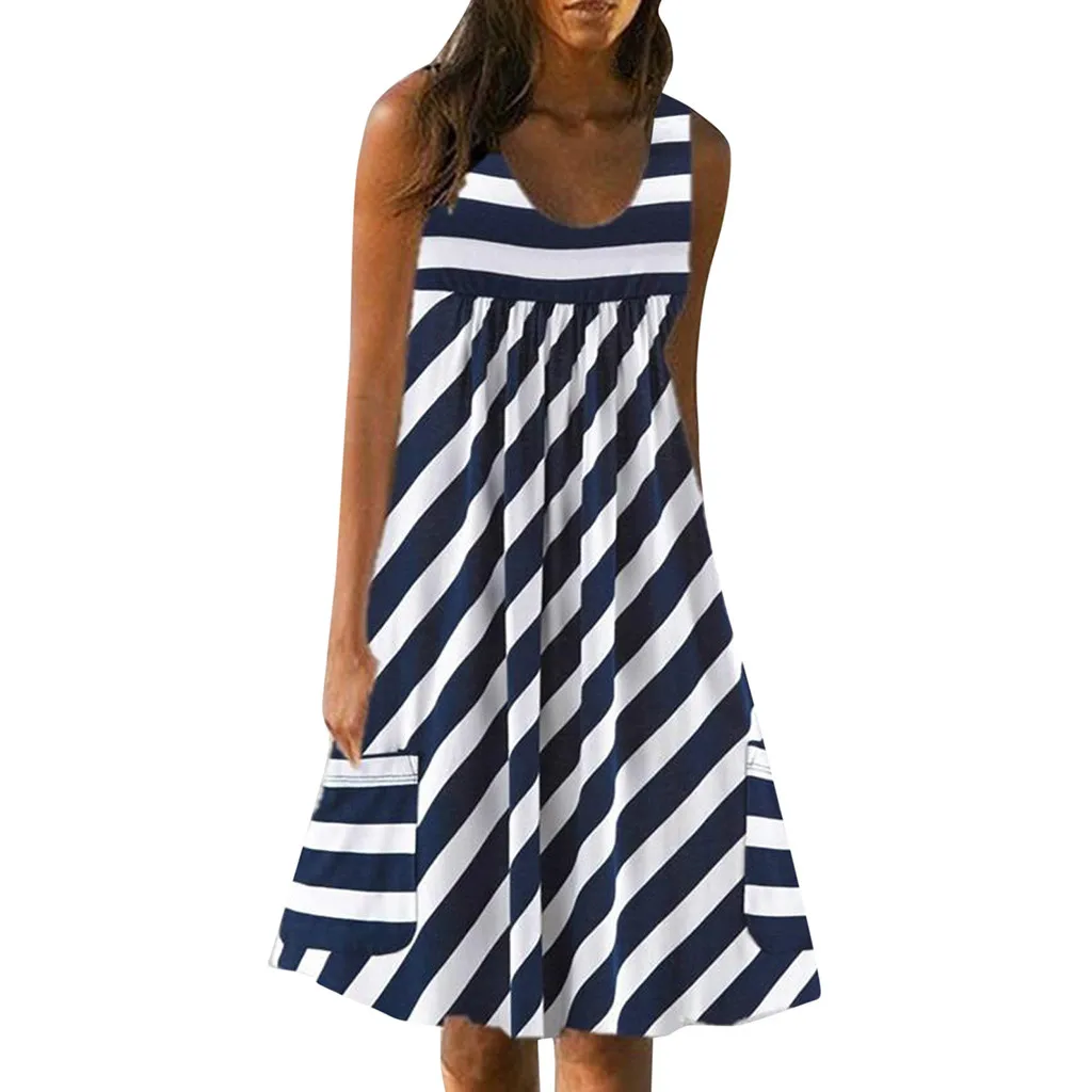 FREE OSTRICH Dress Women Striped Beach Casual Sleeveless Pockets Fit And Flare Black Dignified Noble Popular Short Dress Summer
FREE OSTRICH Dress Women Striped Beach Casual Sleeveless Pockets Fit And Flare Black Dignified Noble Popular Short Dress Summer