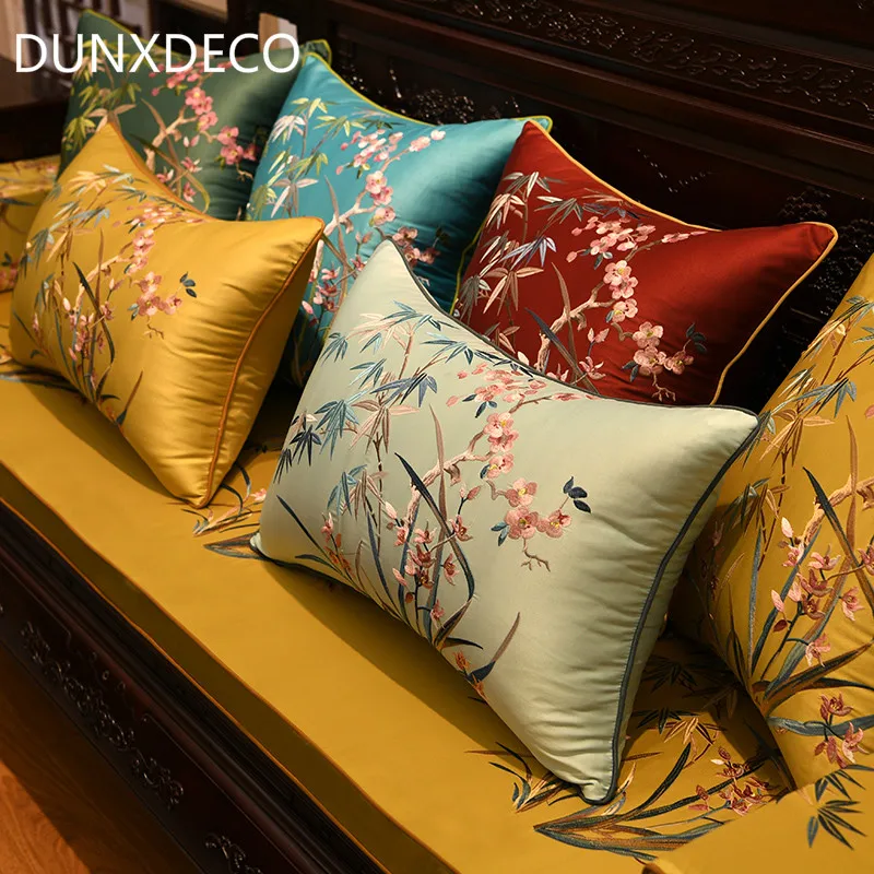 DUNXDECO Cushion Cover Decorative Pillow Case Modern Chinese Traditional Bamboo Flower Orchid Luxury Embroidery Coussin Sofa Dec
DUNXDECO Cushion Cover Decorative Pillow Case Modern Chinese Traditional Bamboo Flower Orchid Luxury Embroidery Coussin Sofa Dec