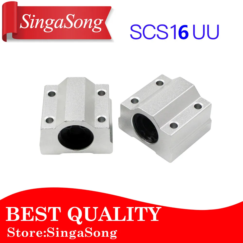New 4pcs SC16UU SCS16UU 16mm Linear Block axis Ball Bearing Pillow Bolck for 16mm shaft rail
