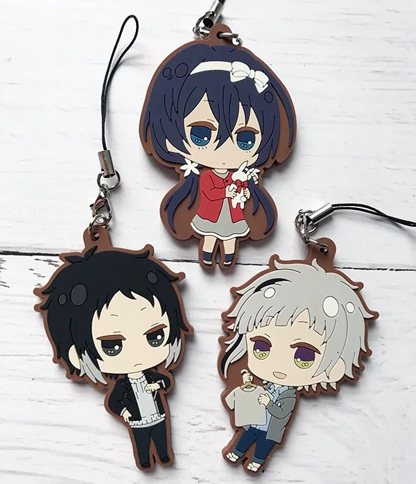 Bungo Stray Dogs Nakajima Atsushi Akiko Yosano Dazai Osamu Nakahara Chuya Japanese anime rubber mobilephone charm keychain strap
Bungo Stray Dogs Nakajima Atsushi Akiko Yosano Dazai Osamu Nakahara Chuya Japanese anime rubber mobilephone charm keychain strap