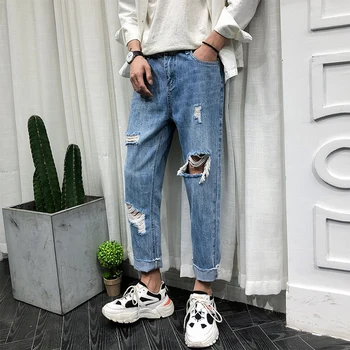 Summer New Jeans Men Fashion Solid Color Torn Hole Denim Pants Man Streetwear Trend Wild Hip Hop Loose Trousers Male Clothes
Summer New Jeans Men Fashion Solid Color Torn Hole Denim Pants Man Streetwear Trend Wild Hip Hop Loose Trousers Male Clothes