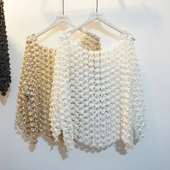 Women's Celebrity Handwork Pearl Beading Hollow Out Half Sleeve Top Loose Shirts A45
Women's Celebrity Handwork Pearl Beading Hollow Out Half Sleeve Top Loose Shirts A45