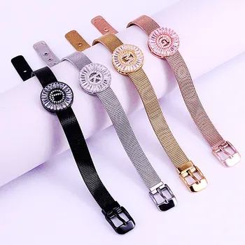 5Pcs Cubic Zirconia Pave Round Connector Spacer Bead A to Z Initial Letter Charm Stainless Steel watch belt bracelet In 4 Colors
5Pcs Cubic Zirconia Pave Round Connector Spacer Bead A to Z Initial Letter Charm Stainless Steel watch belt bracelet In 4 Colors
