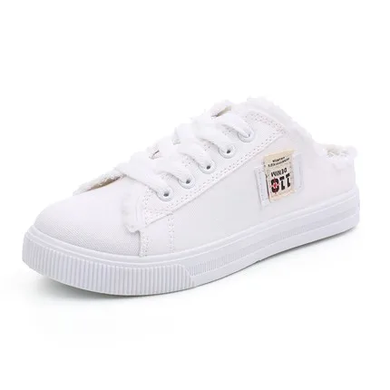 2019 new spring and summer canvas flat shoes women no heel lazy one pedal Korean version of the wild white casual shoes 40
2019 new spring and summer canvas flat shoes women no heel lazy one pedal Korean version of the wild white casual shoes 40