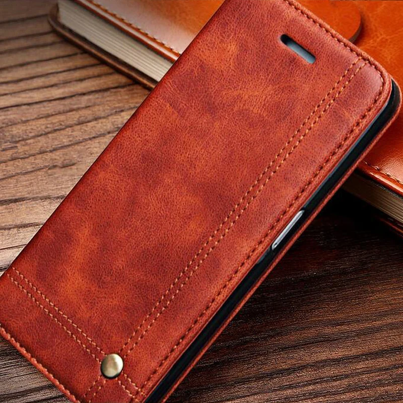 Leather Flip Wallet Leather font b Case b font for font b iPhone b font 5s