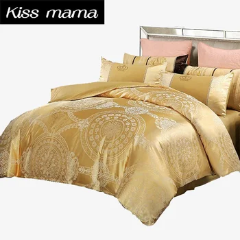 4Pcs Jacquard Bedding set Bed Set Super King 100% Cotton Duvet Cover Set Pillow Covers Bed Sheets Linens Luxury bedding Gold
4Pcs Jacquard Bedding set Bed Set Super King 100% Cotton Duvet Cover Set Pillow Covers Bed Sheets Linens Luxury bedding Gold