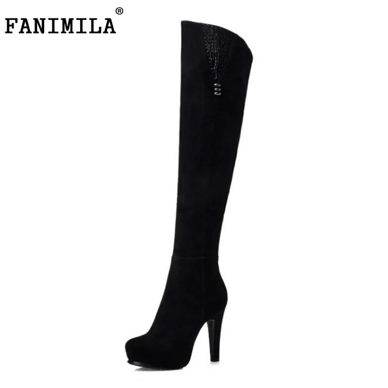 FANIMILA Women Real Leather Thick High Heel Over Knee Boots Women Rivets Platform Shoes Women Warm Plush Winter Botas Size34-39
FANIMILA Women Real Leather Thick High Heel Over Knee Boots Women Rivets Platform Shoes Women Warm Plush Winter Botas Size34-39