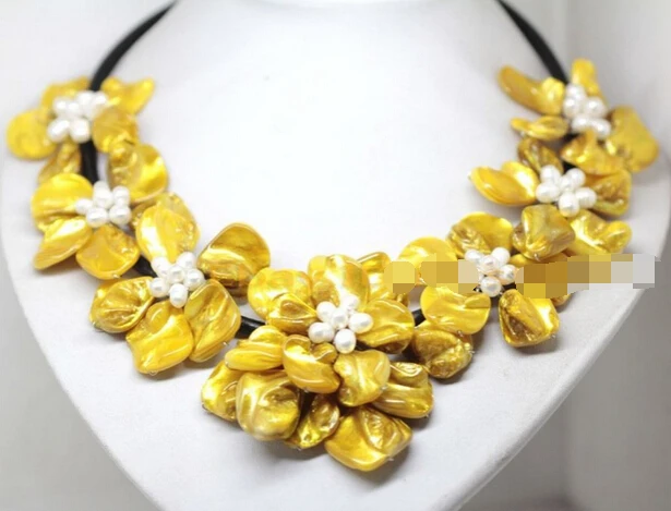 feel shipping 00078 beauty Yellow mother of pearl shell handmade 7 flower necklace 18" fashion
feel shipping 00078 beauty Yellow mother of pearl shell handmade 7 flower necklace 18" fashion