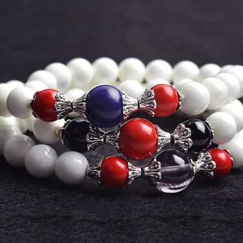 8mm Natural White Tridacna gemstone beads Tibetan Buddhist Muti-layer Prayer Beads Gourd mala Prayer Bracelet for Meditation
8mm Natural White Tridacna gemstone beads Tibetan Buddhist Muti-layer Prayer Beads Gourd mala Prayer Bracelet for Meditation