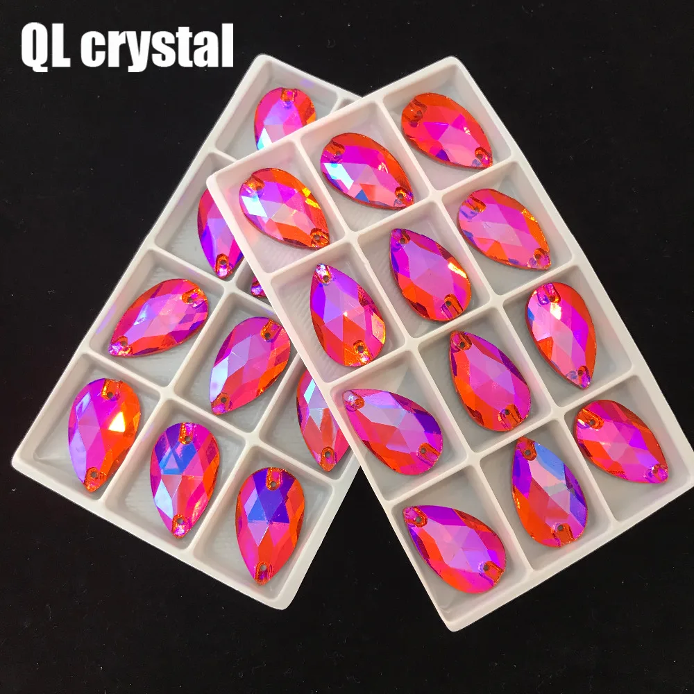 QL Crystal 2018 popular Orange red AB Drops Sew On Stones and Crystal Sewing On Rhinestone 2 Holes DIY Garment Dress Making
QL Crystal 2018 popular Orange red AB Drops Sew On Stones and Crystal Sewing On Rhinestone 2 Holes DIY Garment Dress Making