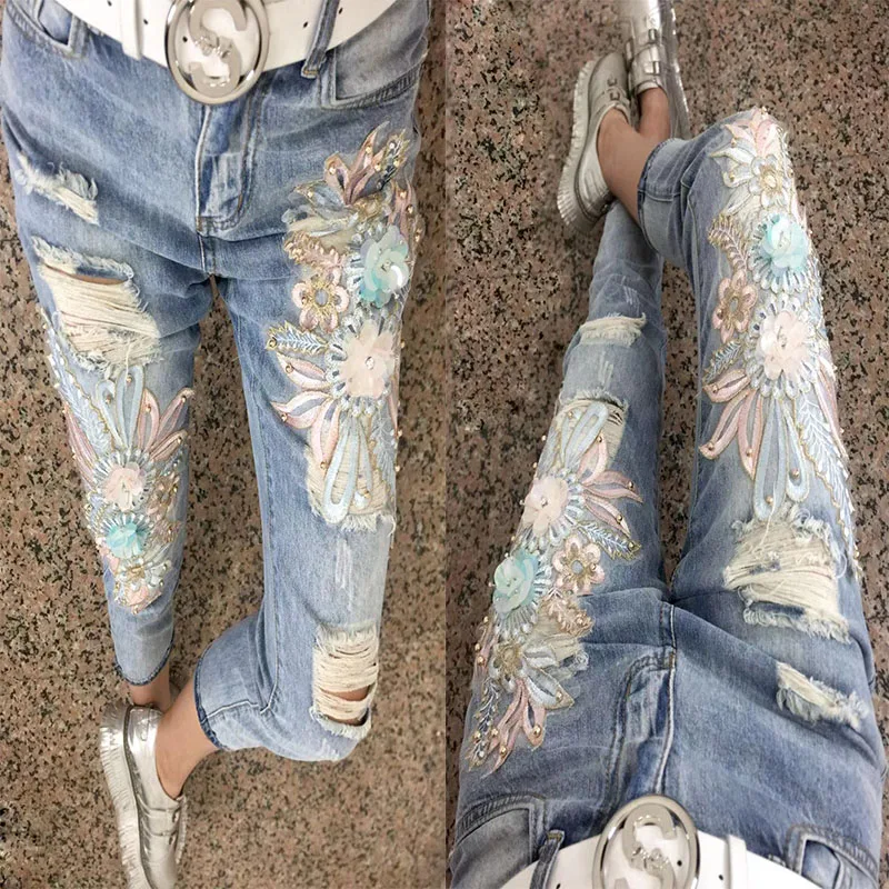 Jeans women 2019 summer fashion high waist beaded embroidered skinny ankle length jeans
Jeans women 2019 summer fashion high waist beaded embroidered skinny ankle length jeans