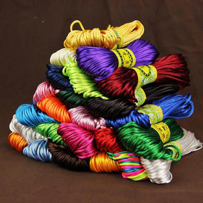 2mm 20meter Soft Satin Rattail Silk Macrame Cord Nylon Kumihimo Shamballa For DIY Chinese Knot Bracelet Necklace Jewelry Finding
2mm 20meter Soft Satin Rattail Silk Macrame Cord Nylon Kumihimo Shamballa For DIY Chinese Knot Bracelet Necklace Jewelry Finding