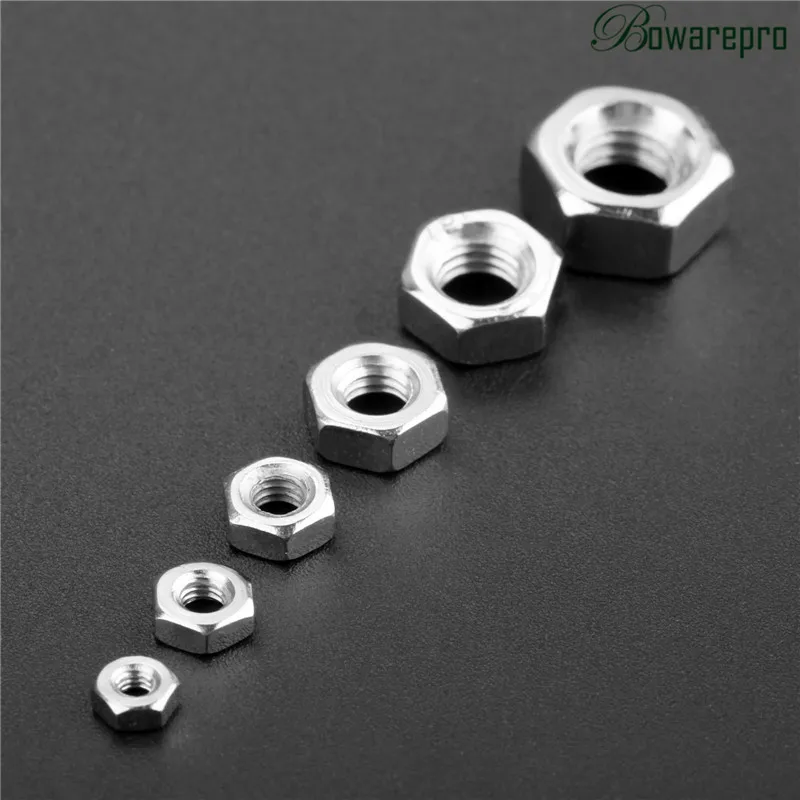 bowarepro 100pcs Nuts M2/M2.5/M3/M4/M5 Nuts Carbon Steel Metric Thread Hex Nuts Silver Hexagon Nut For Screw Bolts Fasteners
bowarepro 100pcs Nuts M2/M2.5/M3/M4/M5 Nuts Carbon Steel Metric Thread Hex Nuts Silver Hexagon Nut For Screw Bolts Fasteners