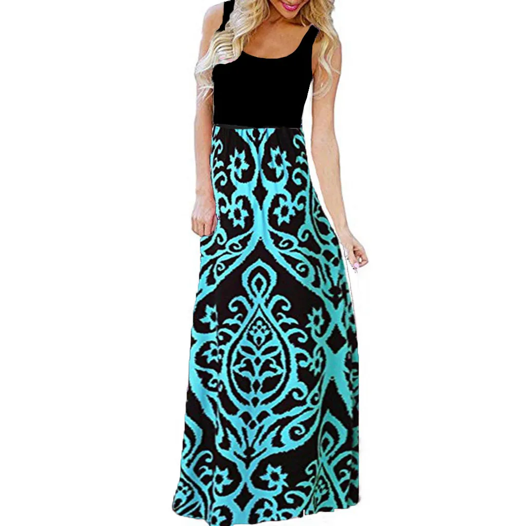 Dresses Women's Casual Sleeveless O-neck Print Maxi Tank Long Dress vestidos de fiesta de noche #20
Dresses Women's Casual Sleeveless O-neck Print Maxi Tank Long Dress vestidos de fiesta de noche #20