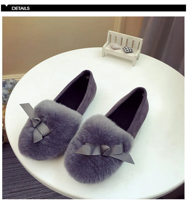 Fashion Lady Flcok Ankle Slip-On Booties 2018 New Autumn And Winter Women Warm Round Toe Short Plush Solid Shoe Size 35-40 M8D58 (26)