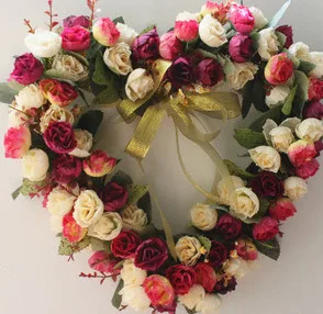 1PCS artificial flower heart-shaped rose garland home door ring wall hanging wedding background accessories decorative wreath
1PCS artificial flower heart-shaped rose garland home door ring wall hanging wedding background accessories decorative wreath