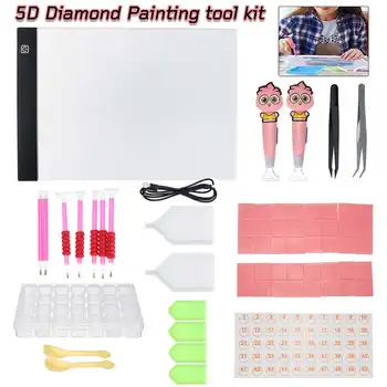 Multifunctional Dimmable A4 LED Light Tablet Pad DIY Diamond Painting Tools for Diamond Embroidery Painting Cross Stitch Kits