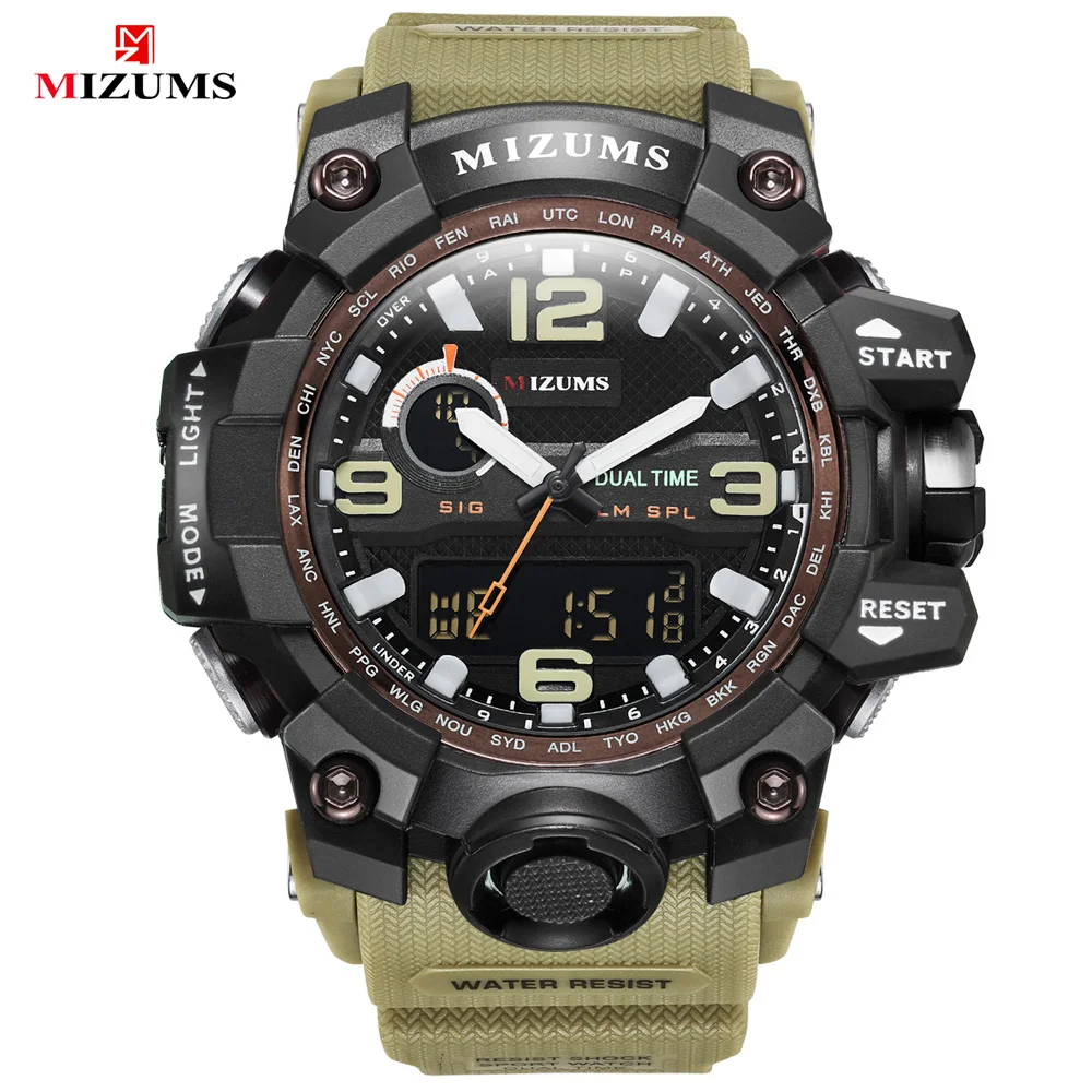 MIZUMS Fashion Mens Sport Watches Man Military Waterproof Quartz Watch Men Date LED Analog Digital Male Clock Relogio Masculino
MIZUMS Fashion Mens Sport Watches Man Military Waterproof Quartz Watch Men Date LED Analog Digital Male Clock Relogio Masculino