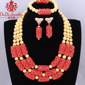 Free Shipping Party Bridal Necklace Set of Beads Gold And Red African Beads Jewelry Sets Nigerian Wedding Dubai Choker Set 2018
Free Shipping Party Bridal Necklace Set of Beads Gold And Red African Beads Jewelry Sets Nigerian Wedding Dubai Choker Set 2018