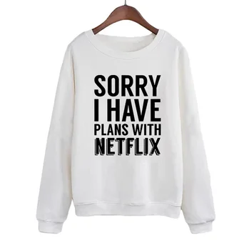 Women Crewneck Hoodies Streetwear Pullover Sorry I Have Plans With Netflix Sweatshirt Jumper Tops Funny Saying Phrase Slogan
Women Crewneck Hoodies Streetwear Pullover Sorry I Have Plans With Netflix Sweatshirt Jumper Tops Funny Saying Phrase Slogan