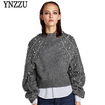 Pearl Beaded Lantern Sleeve Loose Wool Sweater Jumpers Vintage Gray Short Warm Women Sweaters and Pullovers High Quality AT119
Pearl Beaded Lantern Sleeve Loose Wool Sweater Jumpers Vintage Gray Short Warm Women Sweaters and Pullovers High Quality AT119
