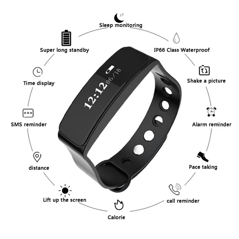 TLW05 Color Screen Smart Bracelet Step-by-step Motion Tracker for Android / IOS Mobile Phone Smart Wristband Band
TLW05 Color Screen Smart Bracelet Step-by-step Motion Tracker for Android / IOS Mobile Phone Smart Wristband Band
