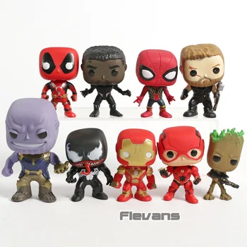 Marvel Deadpool Black Panther Spiderman Thor Thanos Venom Iron Man Flash Treen Man PVC Figures Dolls Toys 9pcs/set
Marvel Deadpool Black Panther Spiderman Thor Thanos Venom Iron Man Flash Treen Man PVC Figures Dolls Toys 9pcs/set