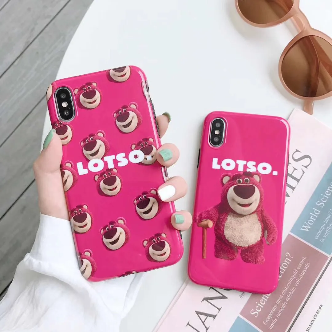 Lotso Toy Story Cute Cartoon Strawberry bear case for Apple iphone X XS Max Xr 8 7 6 6s Plus Glossy silicone doll Cover
Lotso Toy Story Cute Cartoon Strawberry bear case for Apple iphone X XS Max Xr 8 7 6 6s Plus Glossy silicone doll Cover