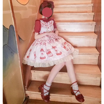 Lolita Dress Sweet Cherry Jam Printed Patterns Cute Japanese Kawaii Girls Princess Maid Vintage Gothic Lace Summer Skirt
Lolita Dress Sweet Cherry Jam Printed Patterns Cute Japanese Kawaii Girls Princess Maid Vintage Gothic Lace Summer Skirt