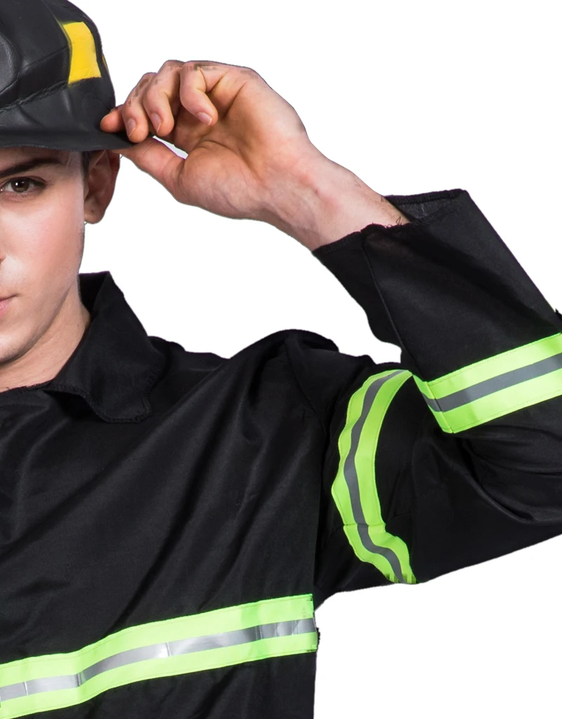 Plus size Fire Fighter Cosplay Adult Fireman Uniform Halloween Costume