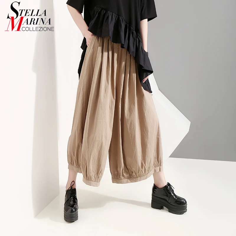 New 2019 Korean Style Women Solid Khaki Long Pleated Wide Legs Pants Ankle Length Elastic Waist Lady Stylish Pants Trousers 5137
New 2019 Korean Style Women Solid Khaki Long Pleated Wide Legs Pants Ankle Length Elastic Waist Lady Stylish Pants Trousers 5137