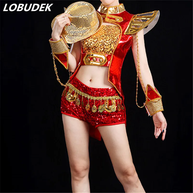 Women Modern DanceJazz DJ DS swallowtail costumes Sparkly Sequins Beads Tails performance clothing Chrismans stage show costume
Women Modern DanceJazz DJ DS swallowtail costumes Sparkly Sequins Beads Tails performance clothing Chrismans stage show costume