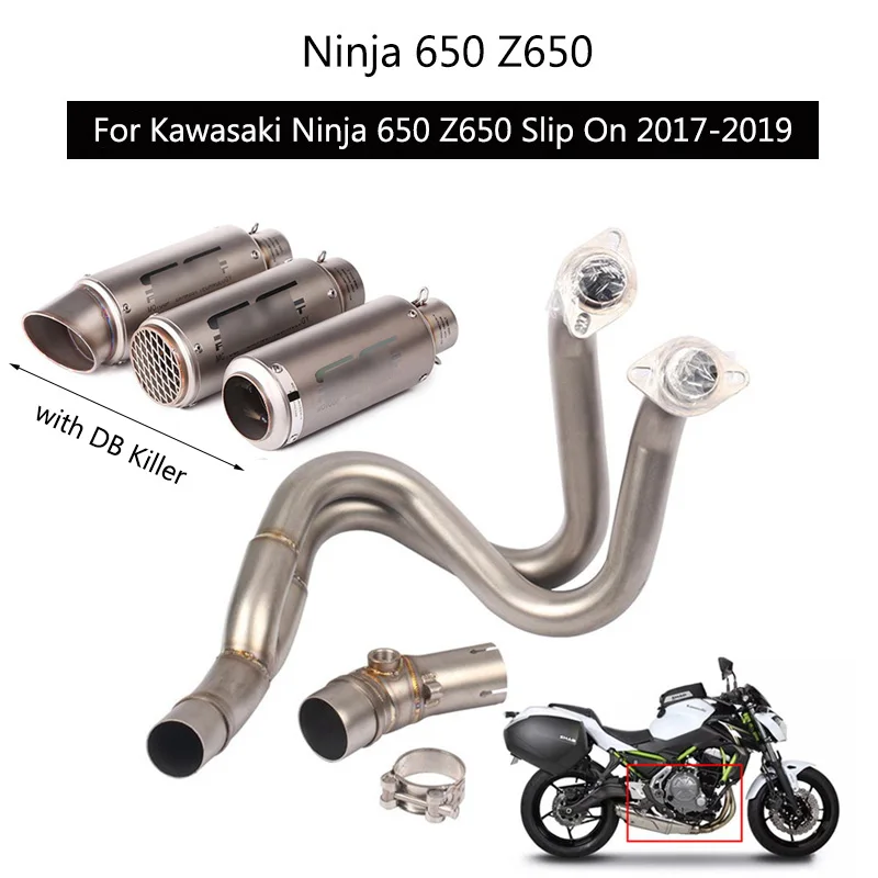 For 2017 2018 2019 Kawasaki Z650 Ninja 650 Complete Exhaust System Motorcycle Exhaust Pipe Slip On 51 mm Front Mid Tail Escape
For 2017 2018 2019 Kawasaki Z650 Ninja 650 Complete Exhaust System Motorcycle Exhaust Pipe Slip On 51 mm Front Mid Tail Escape