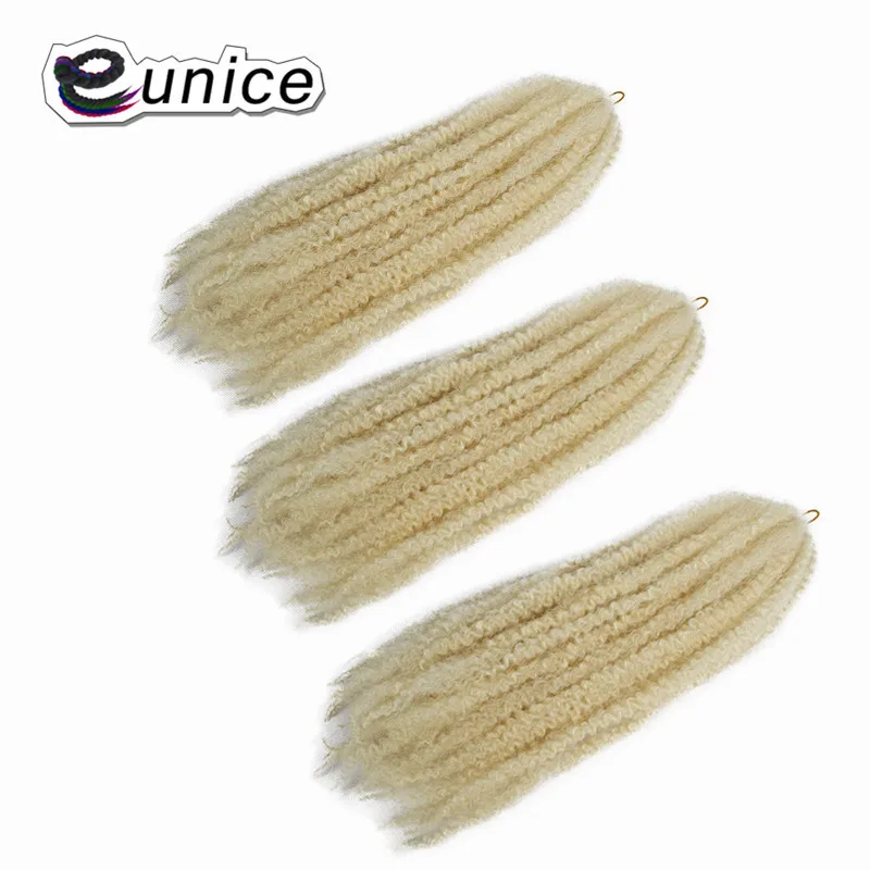 

Eunice Blonde 613 bundles Synthetic Braiding Hair For Women Wearing African Marley Braids 18" 3PACKS Ombre Afro Kinky Bulk