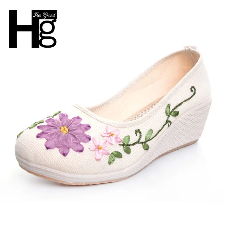 HEE GRAND/Большие размеры 35-40 женская обувь на танкетке красивые женские туфли с