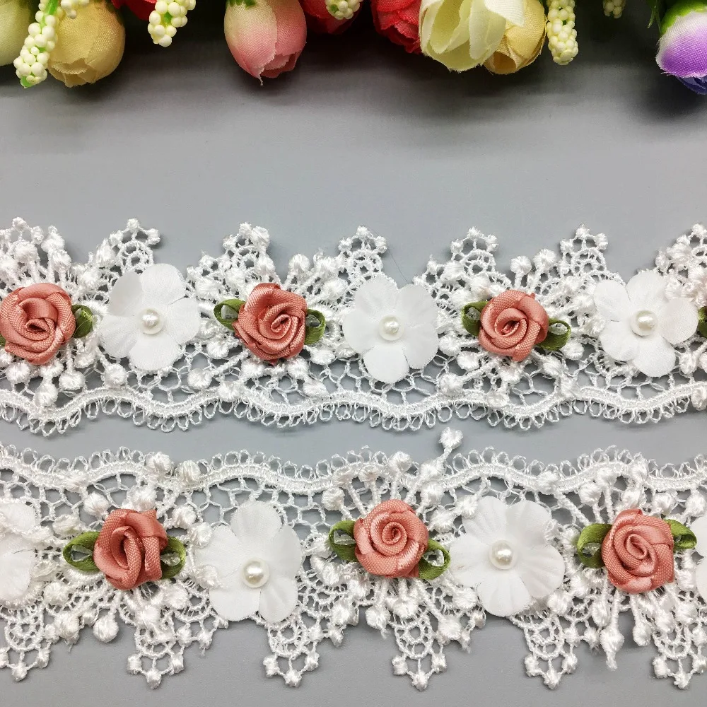 10X Soluble Pearl Rose Flower Wave Embroidered Mesh Lace Trim Ribbon Fabric Sewing Craft For Costume Wedding Dress Decoration
10X Soluble Pearl Rose Flower Wave Embroidered Mesh Lace Trim Ribbon Fabric Sewing Craft For Costume Wedding Dress Decoration