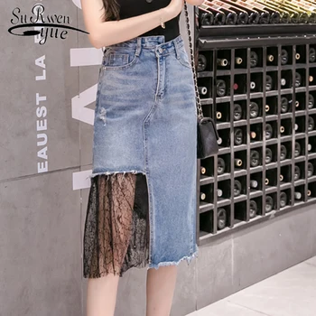 new spring 2019 Net yarn splicing bull-puncher skirt female bust tall waist irregular skirt Mesh Casual Lady Denim skirt 1966 50
new spring 2019 Net yarn splicing bull-puncher skirt female bust tall waist irregular skirt Mesh Casual Lady Denim skirt 1966 50