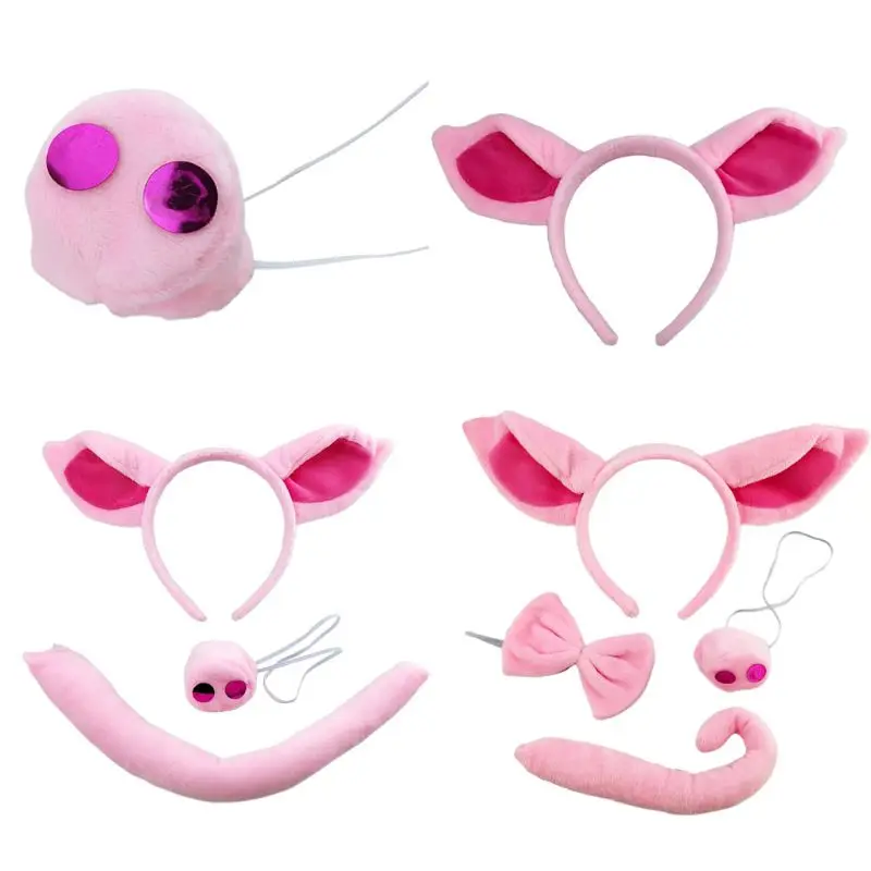 Super Soft Pig Ear Headband Nose Tail Halloween Animal Headdress Dress Up Accessories Pink Piggy Head Hoop Set Cosplay Props
Super Soft Pig Ear Headband Nose Tail Halloween Animal Headdress Dress Up Accessories Pink Piggy Head Hoop Set Cosplay Props