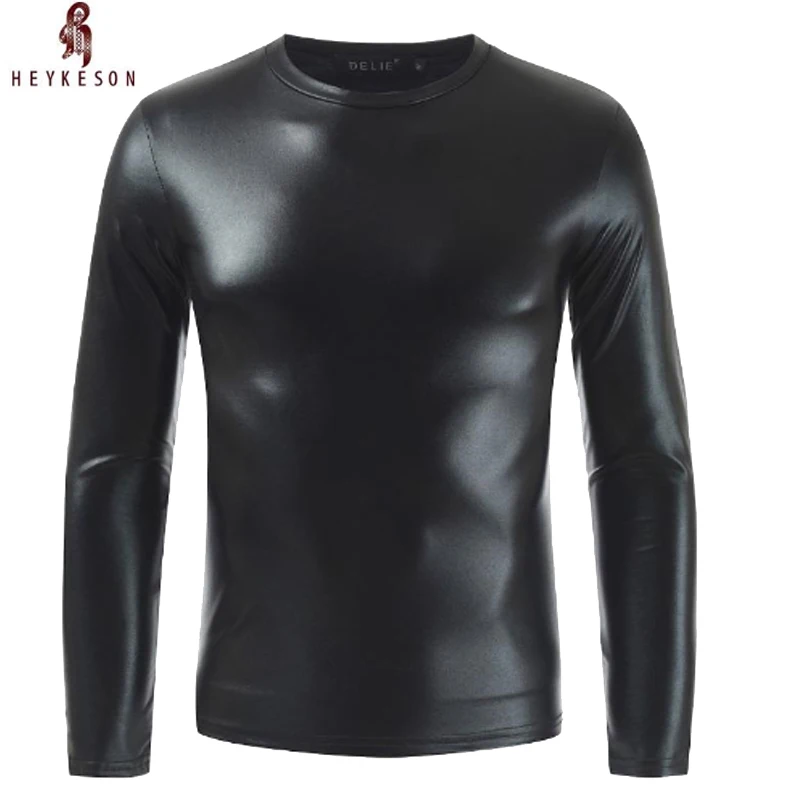 HEYKESON Men Summer Night Club Coated Metallic T-Shirts Streetwear Long Sleeve Shiny Short Sleeve Gold Silver T-Shirt Tops Tees
HEYKESON Men Summer Night Club Coated Metallic T-Shirts Streetwear Long Sleeve Shiny Short Sleeve Gold Silver T-Shirt Tops Tees