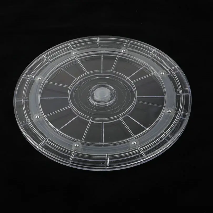 Manual Acrylic Display Stand Rack Swivel Plate Lazy Susan Turntable Transparent Base