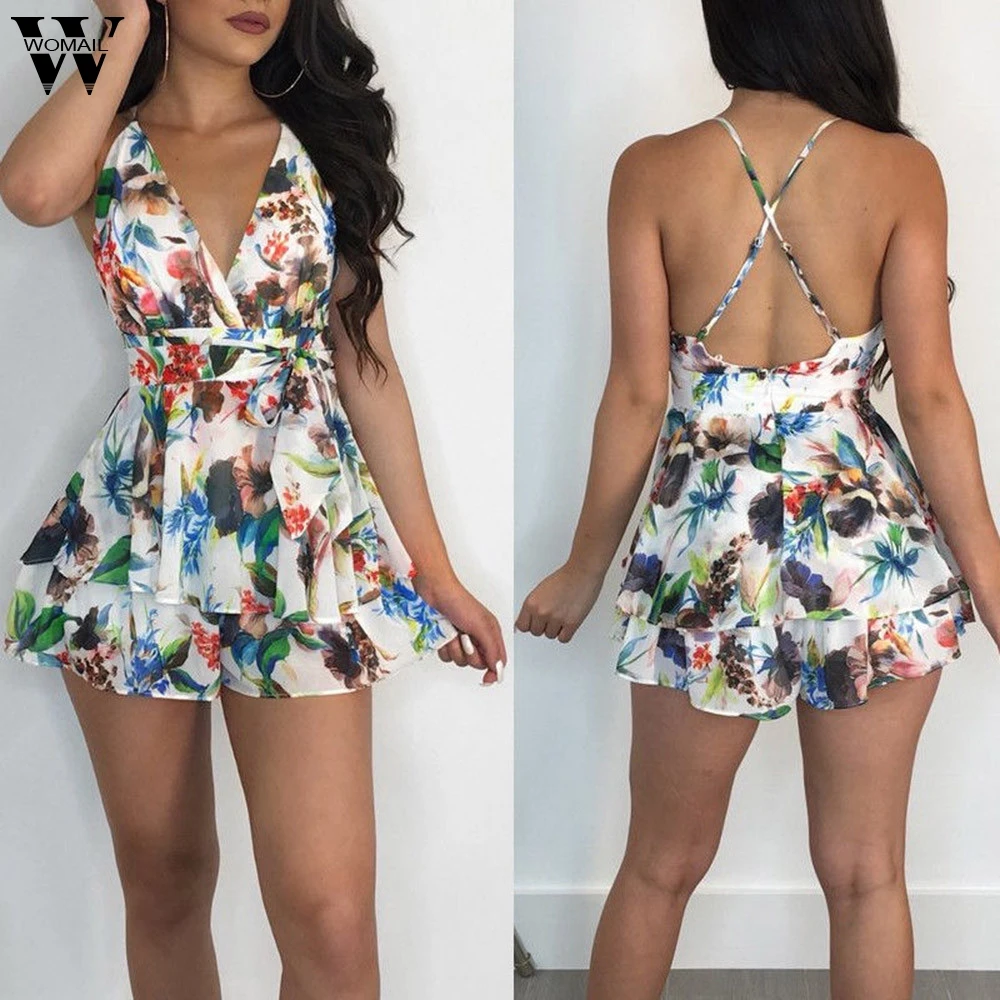 Womail bodysuit Women Summer Fashion V-Neck Floral Printed Mini Shorts Bandage Beach Party Romper Playsuit 2019 dropship M5
Womail bodysuit Women Summer Fashion V-Neck Floral Printed Mini Shorts Bandage Beach Party Romper Playsuit 2019 dropship M5