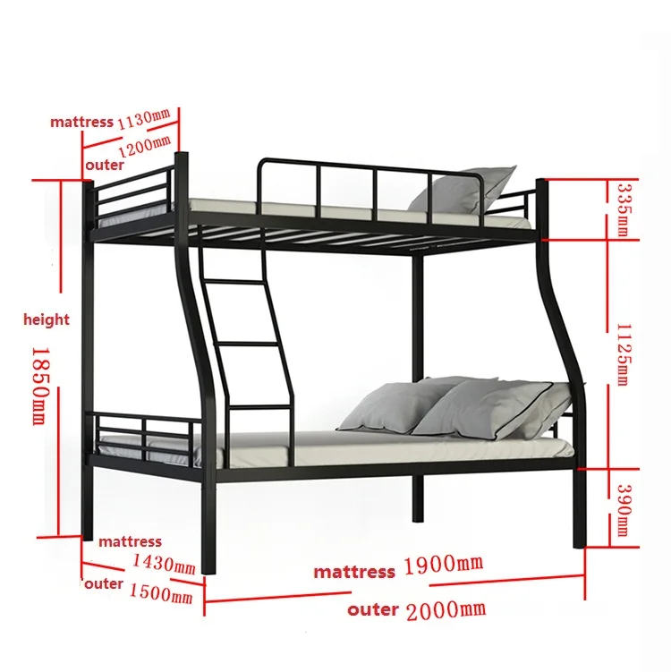 (Up width 1.2 meter, down width 1.5 meter) Up and down double (two) layer iron bed
(Up width 1.2 meter, down width 1.5 meter) Up and down double (two) layer iron bed