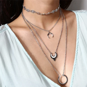 Ingesight.Z Ethnic Vintage Multilayer Chains Moon Pendant Necklaces for Women Collar Clavicle Choker Necklace Trendy Jewelry
Ingesight.Z Ethnic Vintage Multilayer Chains Moon Pendant Necklaces for Women Collar Clavicle Choker Necklace Trendy Jewelry