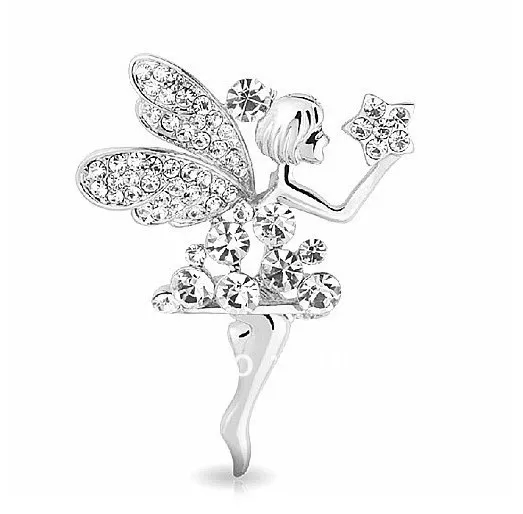 1.75" Rhodium Silver Plated Clear Rhinestone Crystal Diamante Pretty Fairy Brooch for Girl Gift
1.75" Rhodium Silver Plated Clear Rhinestone Crystal Diamante Pretty Fairy Brooch for Girl Gift