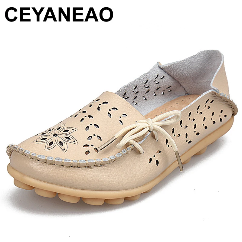 Фото CEYANEAO женская обувь из натуральной кожи Модные Повседневные Туфли На Шнуровке | Обувь без каблука (32851651224)