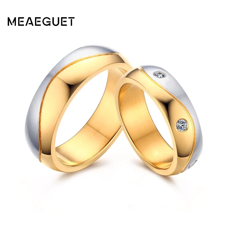 Meaeguet CZ Wedding Ring For Lover His & Hers Lover's Rings Gold-Color Engagement Jewelry Bague Bijouterie
Meaeguet CZ Wedding Ring For Lover His & Hers Lover's Rings Gold-Color Engagement Jewelry Bague Bijouterie