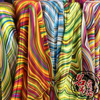 Stripes Printed Imitated Satin Fabric Cloth Clothing Dress Lining COS Silk Scarf 
Stripes Printed Imitated Satin Fabric Cloth Clothing Dress Lining COS Silk Scarf