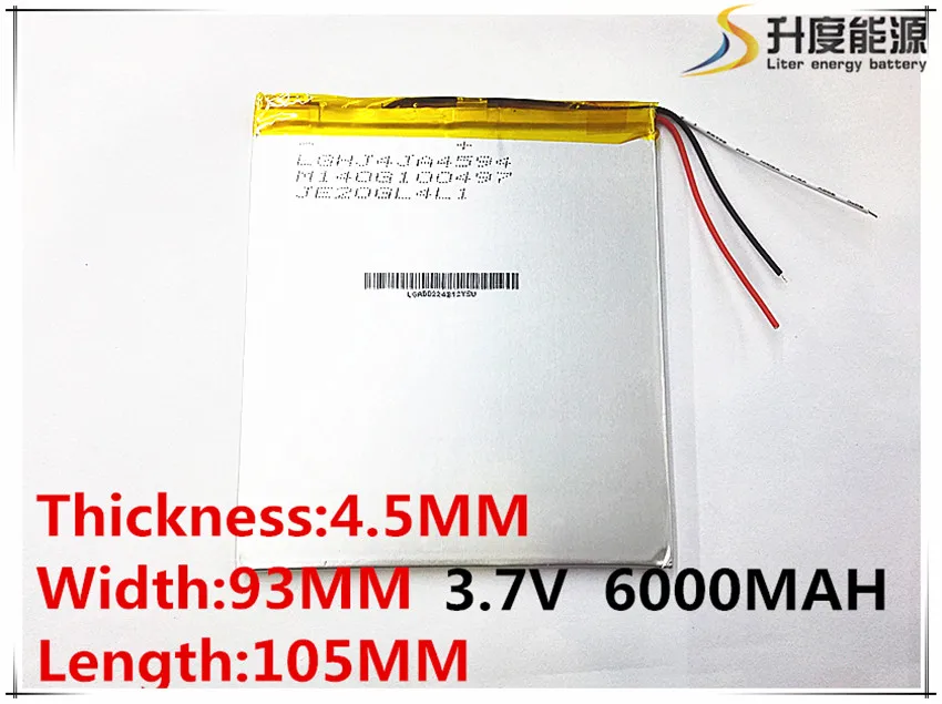 3 line 3.7V,6000mAH,4593105 Original L G battery polymer lithium ion battery;SmartQ T20,VI40 A86 Dual Core P85 Tablet PC
3 line 3.7V,6000mAH,4593105 Original L G battery polymer lithium ion battery;SmartQ T20,VI40 A86 Dual Core P85 Tablet PC